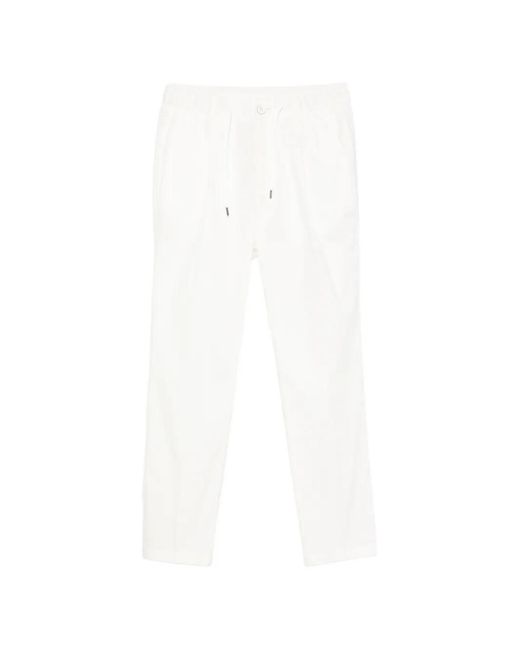 Herno White Drawstring Straight Trousers for men