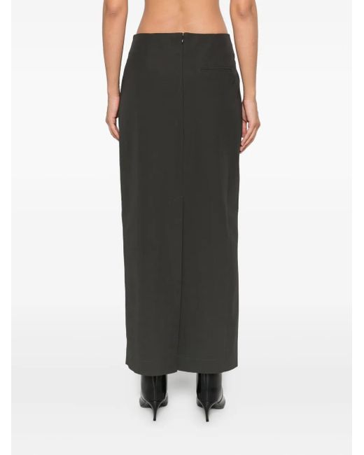 St. Agni Black Low-Waist Column Maxi Skirt