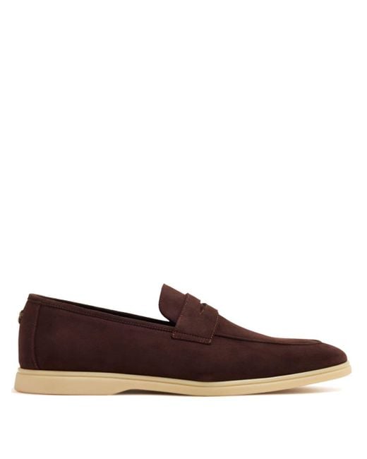 Bougeotte Brown Bee-appliqué Suede Loafers for men