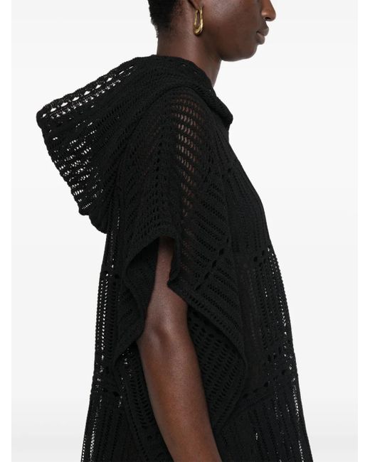Givenchy Black Gehäkelter Poncho