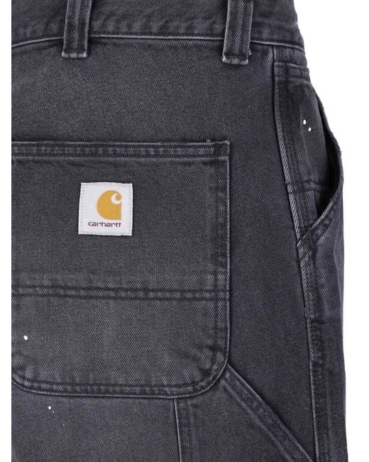 Carhartt Blue Og Single Paint-Splatter Loose-Fit Jeans for men