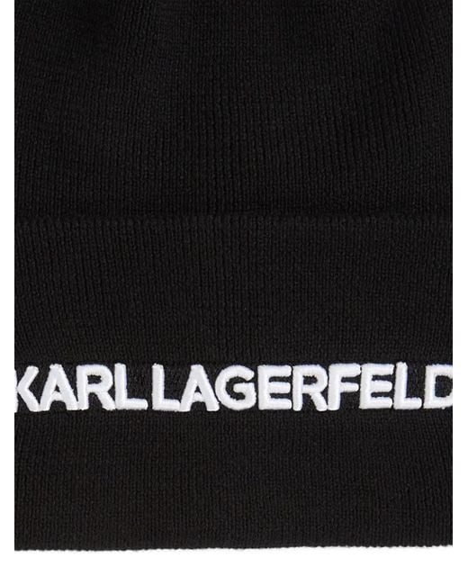 Karl Lagerfeld Black K/Essential Beanie for men