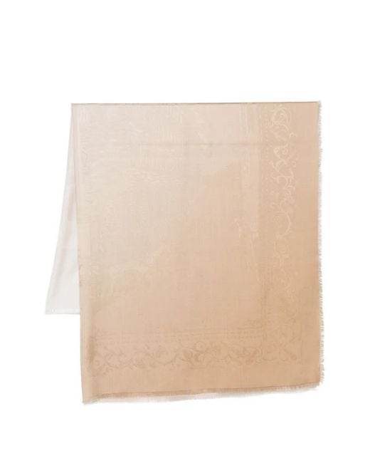 Ferragamo Natural Fringed-Hem Scarf for men