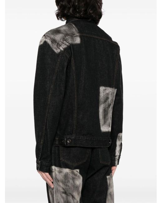 Yohji Yamamoto Black Panelled Denim Jacket for men