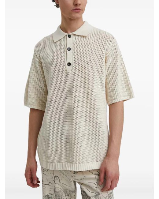 Won Hundred Gray Button-Fastening Polo Shirt for men