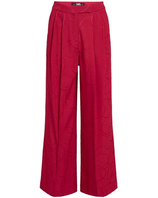 Karl Lagerfeld Satijnen Pantalon in het Red