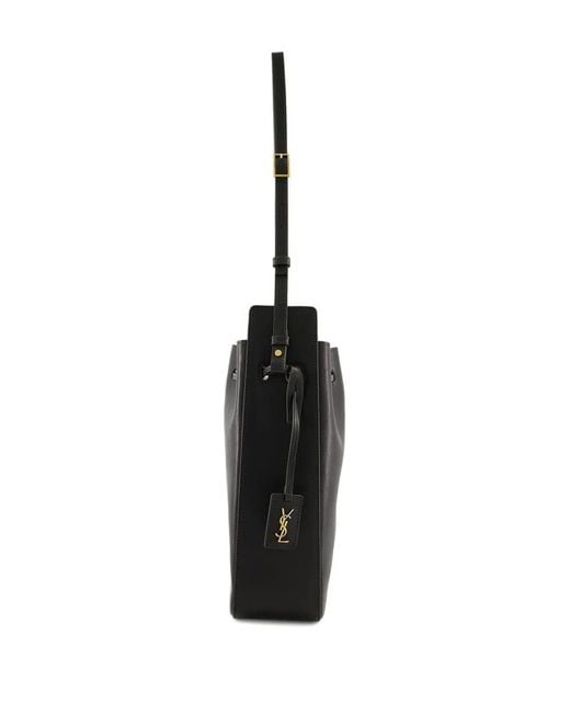 Saint Laurent Black Cassandre-Logo Shoulder Bag