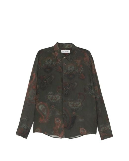 Our Legacy Brown Paisley Buttoned Shirt for men