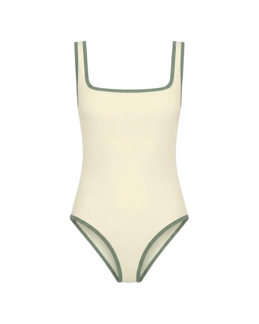 Bondi Born White Mckenna Contrast-Trim Swimsuit