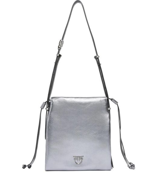 Borsa A Spalla Con Coulisse di Pinko in Gray