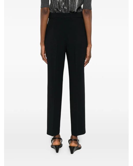 Ermanno Scervino Black Pressed-Crease Tailored Trousers