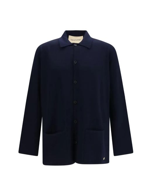 Valentino Garavani Blue Vlogo Signature Cardigan for men