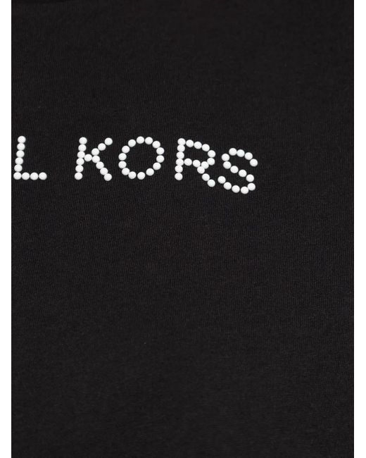MICHAEL Michael Kors Black Beaded-Logo T-Shirt
