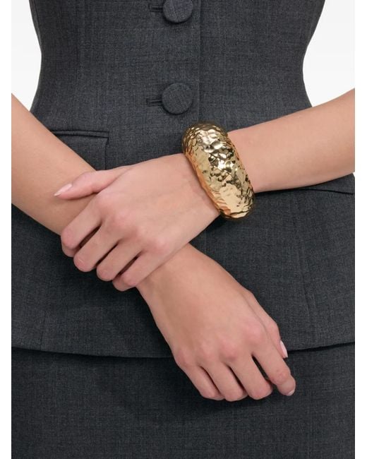 Self-Portrait Black Hammered Cuff Bracelet
