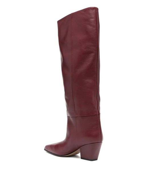 Paris Texas Red 70Mm Calf Leather Pointed-Toe Boots