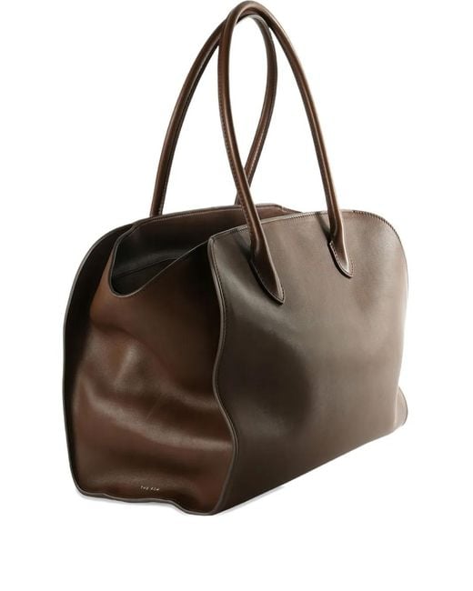 The Row Brown 14 Marlo Leather Tote Bag