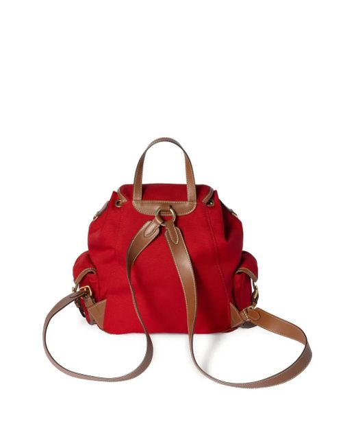 Miu Miu Red Hemp And Leather Backpack