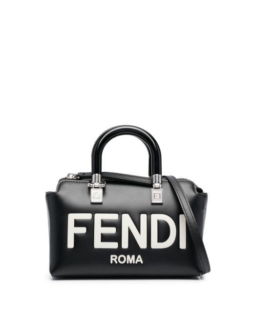 Fendi Black Logo-debossed Leather Crossbody Bag