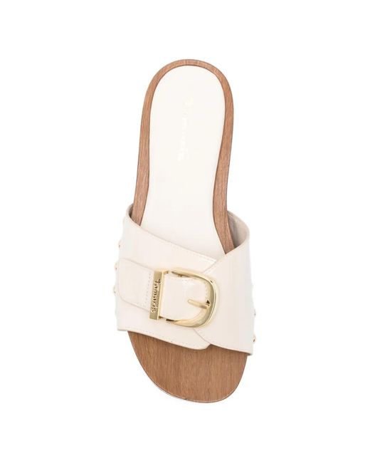 Tamaris White Buckle-Fastening Studded Sandals
