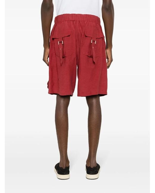 Amir Slama Red Cargo Bermuda Shorts for men