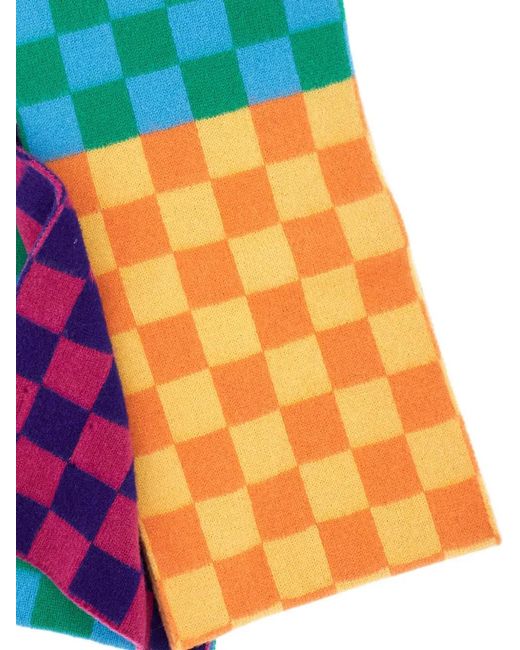 Howlin' By Morrison Orange Écharpe Cosmic À Motif Damier