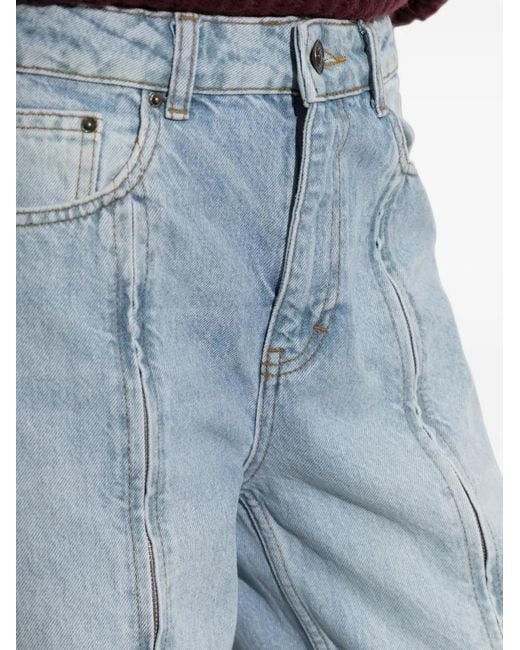 ROTATE BIRGER CHRISTENSEN Blue Straight Denim Zip Jeans Light