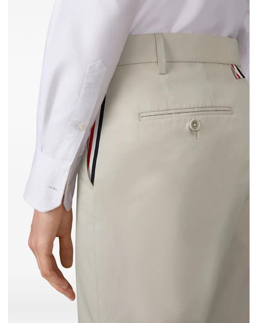 Thom Browne White Cotton Tailored Trousers