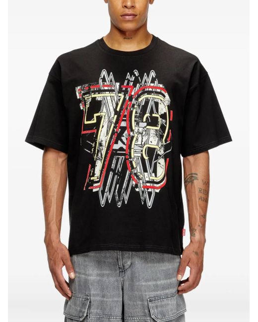 DIESEL Black T-Boxt-T8 Graphic-Print T-Shirt for men