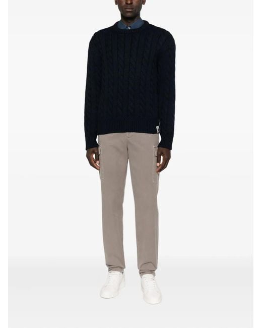 Bally Blue Cable Knit Sweater for men