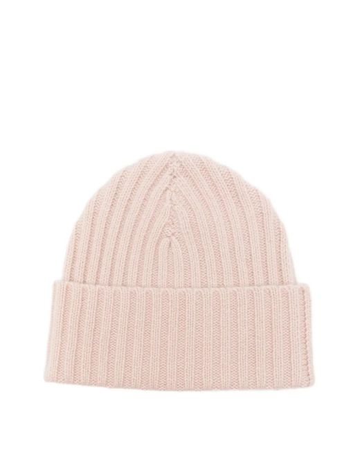 Warm-me Pink Gerippte Kaschmirmütze