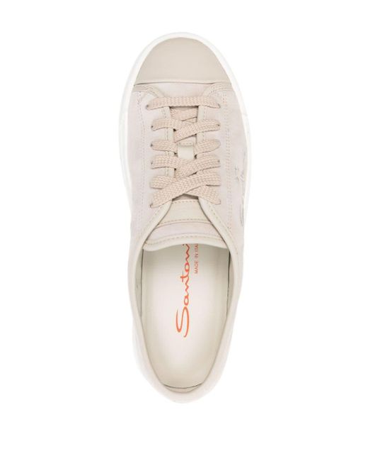 Sneakers con suola rialzata di Santoni in White