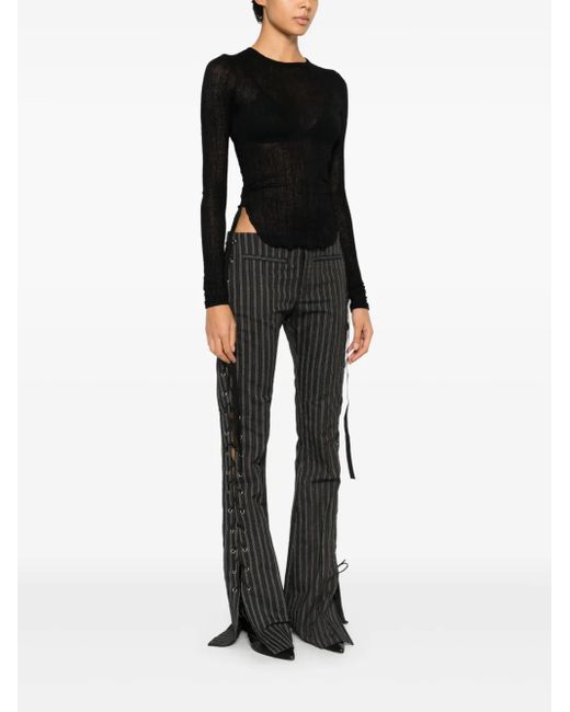 Ann Demeulemeester Black Oke Tie-Detail Top