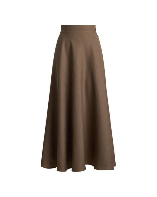 Ralph Lauren Brown Kenzie Midi Skirt