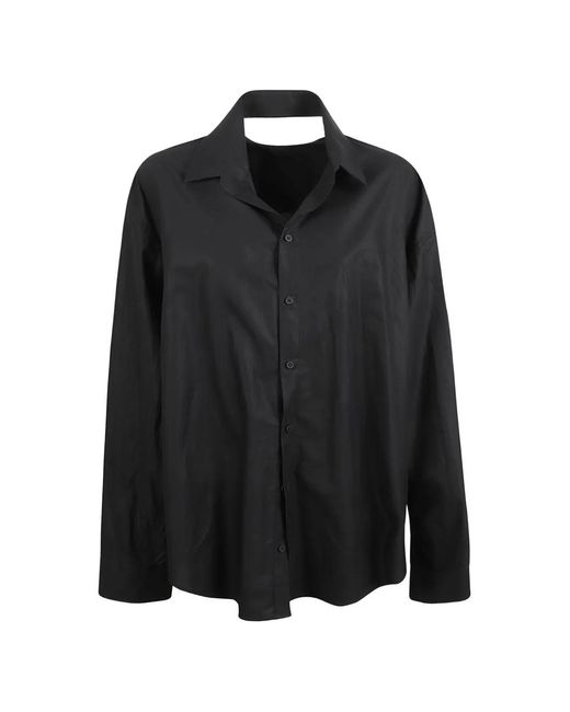 Balenciaga Black Cut-Out Shirt Mini Dress