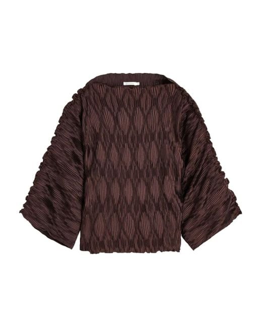 By Malene Birger Brown Tralluman Pleated Blouse