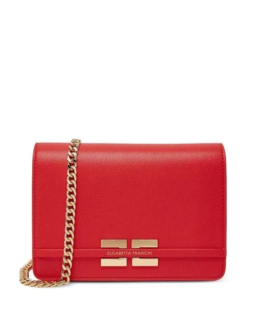 Elisabetta Franchi Red Chain Shoulder Bag