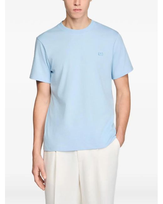 Sandro Blue T-Shirt With Double S Patch for men