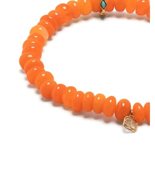 Sydney Evan Orange Bracelet À Perles En Or 14Ct Serti D'Opale