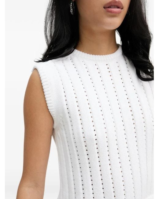 Iceberg White Pleated Midi Dress