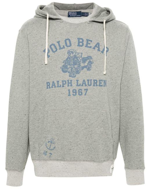 Polo Ralph Lauren Polo Bear-print hoodie in Gray für Herren