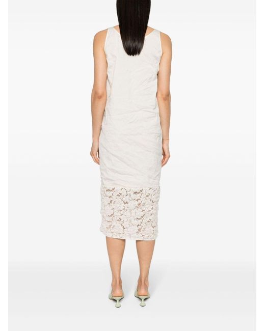 Prada Midi-jurk Met Kant in het White