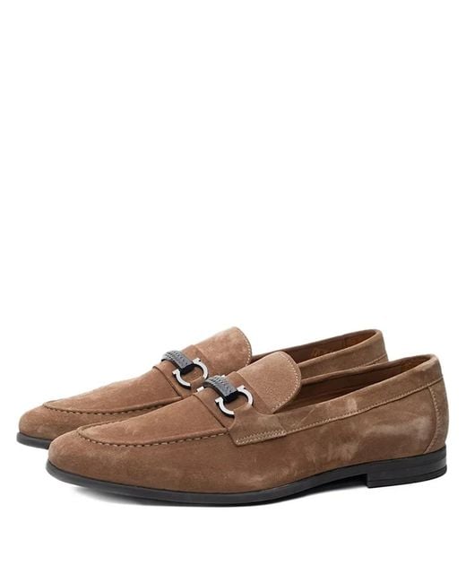 Poche Paris Brown Horseshoe Detail Loafers for men