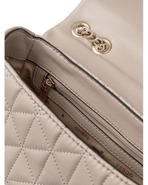 Guess White Paisleigh Quilted Shoulder Bag