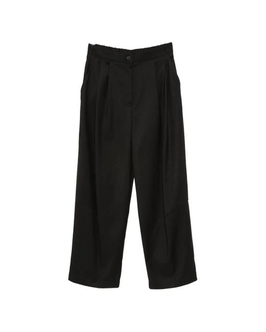 Dixie Black Pleated Wide-Leg Trousers