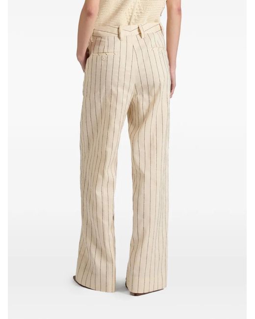Slowear White Pinstripe Trousers