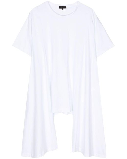 Comme des Garçons White Draped-detail Cotton T-shirt for men