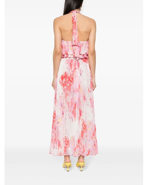 MSGM Maxi-Jurk Met Bloemenprint in het Pink