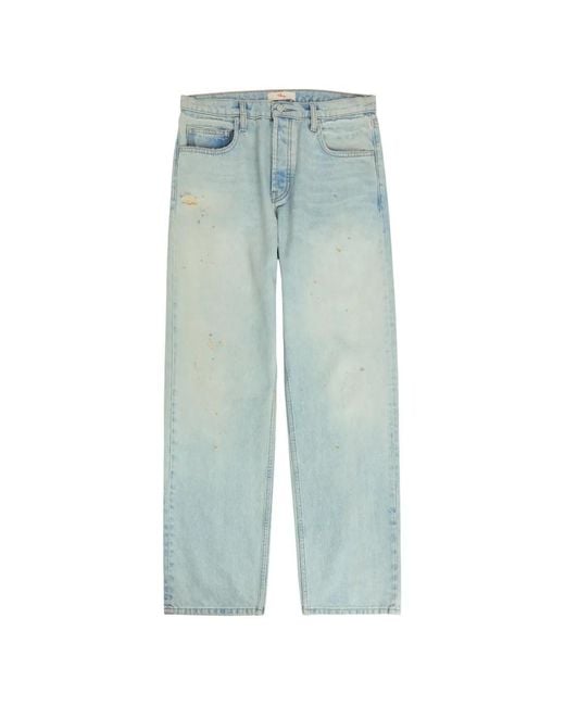 CHERRY LA Blue Distressed Paint-Splatter Jeans for men