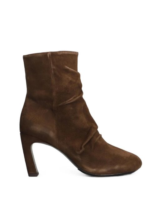 Ash Brown Estelle Leather Ankle Boots
