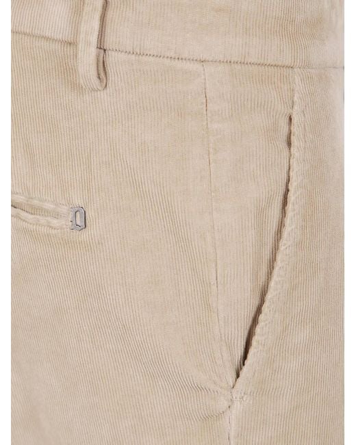 Dondup Natural Corduroy Cuffed Trousers for men